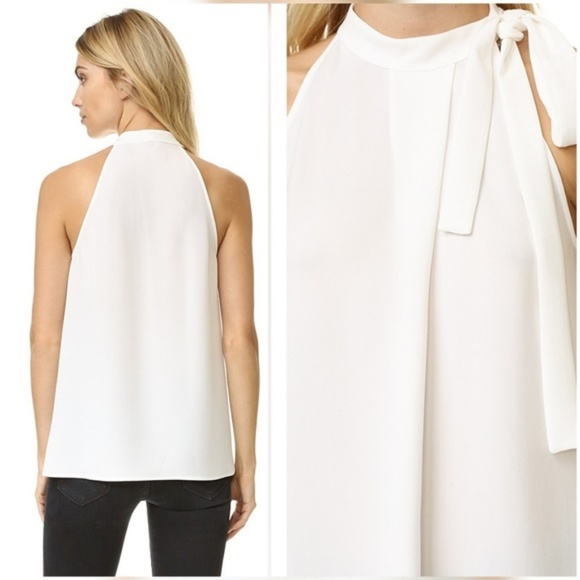 Theory Maysprin Top Blouse Cream Black Tank - Picture 7 of 7
